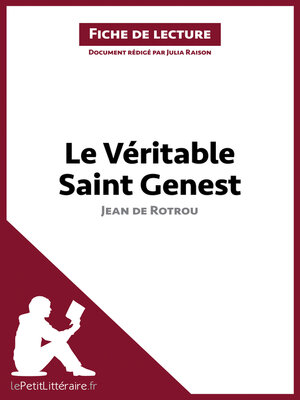 cover image of Le Véritable Saint Genest de Jean de Rotrou (Fiche de lecture)